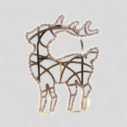 DecoLED LED světelný jelínek, 47 x 64 cm, ledově bílá