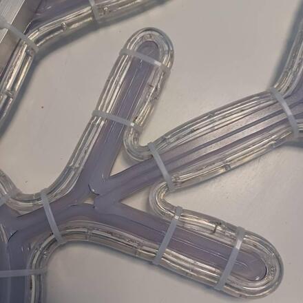 DecoLED LED světelná vločka X, závěsná 3D tisk, pr. 102 cm, ledová bílá