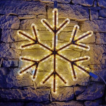 DecoLED LED světelná vločka VIII, závěsná 3D tisk, pr. 67 cm, FLASH, teple bílá, IP67