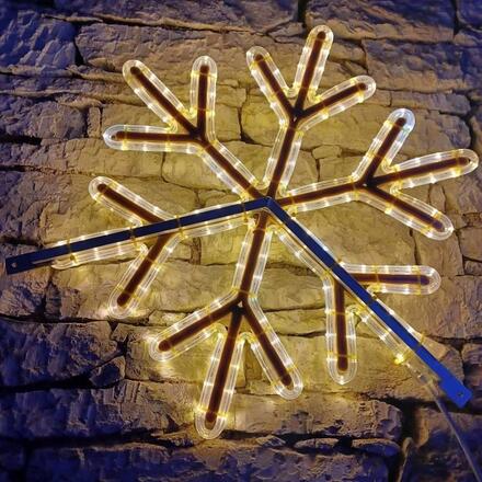 DecoLED LED světelná vločka VIII, závěsná 3D tisk, pr. 67 cm, FLASH, teple bílá, IP67