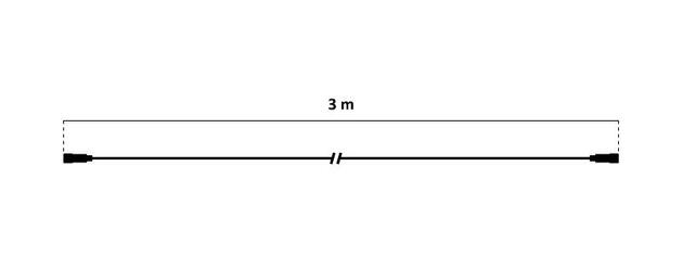 DecoLED Prodlužovací kabel, černý, 3m,IP67 EFX13