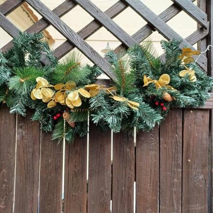 Girlanda, 200 cm, Vzhled (barva): zelená červená hnědá K130