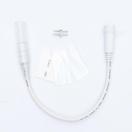 Prodlužovací kabel pro světelné hadice 0,25m, bílý, samčí, IP67