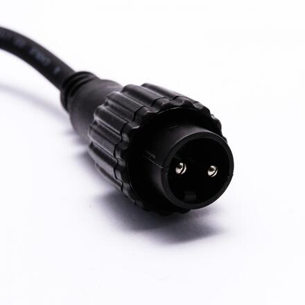 Prodlužovací kabel pro světelné hadice 0,25m, černý, samčí,IP67