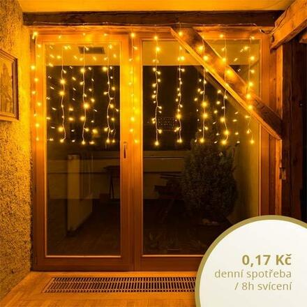 DecoLED LED světelná záclona HOBBY LINE - 2x1m, teple bílá, 100 diod