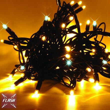 Vánoční řetěz LED, FLASH, 20m, teple bílé LED