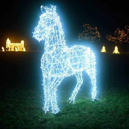 DecoLED LED světelný řetěz 100 m, ledově bílá s FLASH, 2000 diod, bílý kabel, IP67