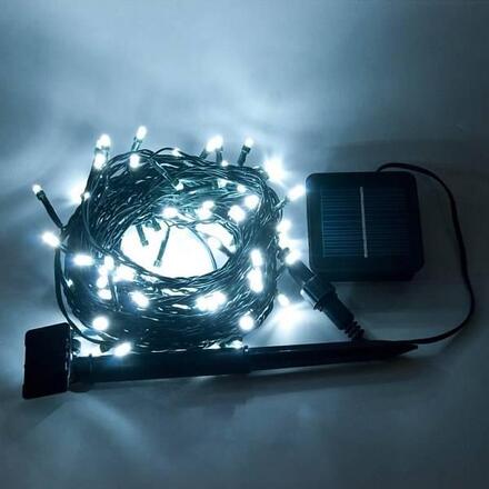 DecoLED Venkovní řetěz SOLAR 20 m, ledově bílá, 200 diod