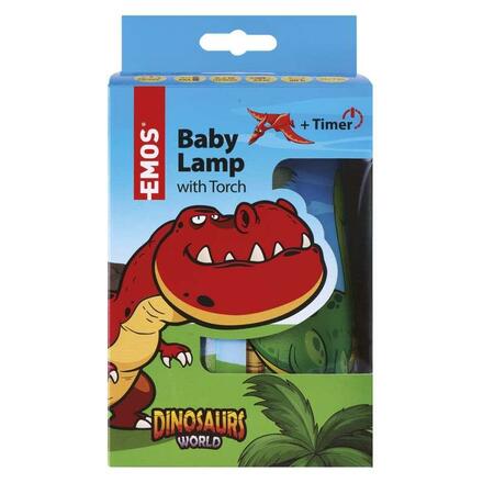 EMOS LED dětská lampa se svítilnou Dino, 3× AAA P3380