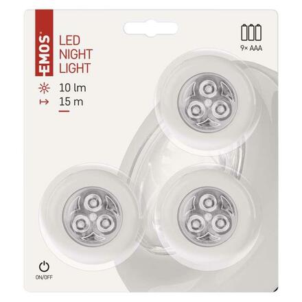 EMOS LED svítilna plastová, 3x LED, na 3x AAA 1440033100