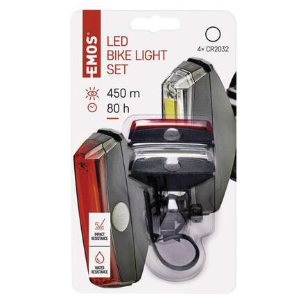 EMOS LED přední + zadní svítilna na kolo P3922 na 2× CR2032,22 lm 1446002200