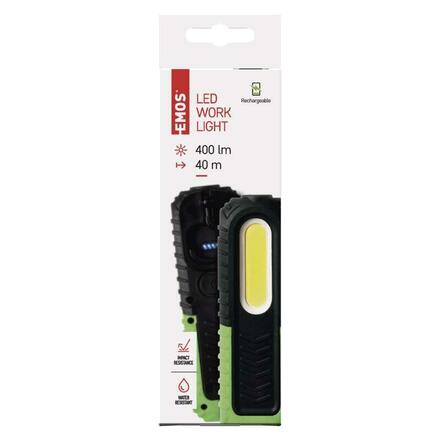 EMOS COB LED + LED nabíjecí prac. svítilna P4531, 400 lm,2000 mAh 1450000280