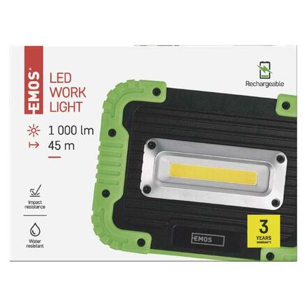 EMOS COB LED nabíjecí pracovní reflektor P4533, 1000 lm, 4400 mAh 1450000300