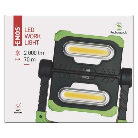 EMOS COB LED nabíjecí pracovní reflektor P4536, 2000 lm, 8000 mAh P4536