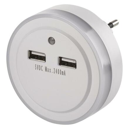 EMOS LED noční světlo P3313 do zásuvky s 2× USB 1456000100