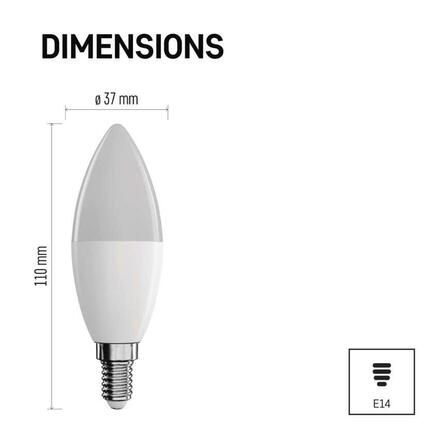 EMOS Chytrá LED žárovka GoSmart svíčka / E14 / 4,8 W (40 W) / 470lm / RGB / stmívatelná / Wi-Fi ZQW322R