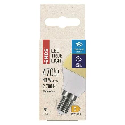 EMOS LED žárovka True Light 4,2W E14 teplá bílá ZQ1225