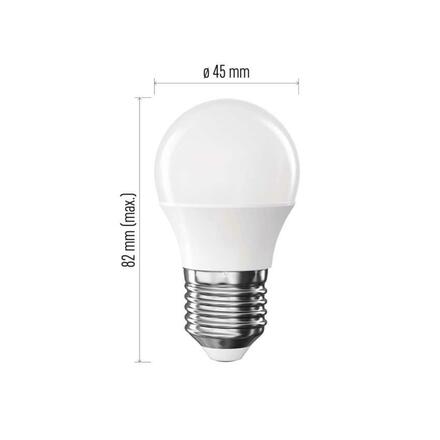 EMOS LED žárovka Basic Mini Globe / E27 / 5,5 W (40 W) / 470 lm / teplá bílá ZL6F22