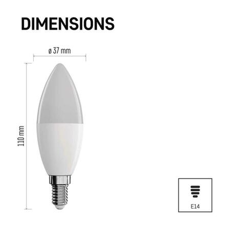 EMOS Chytrá LED žárovka GoSmart svíčka / E14 / 4,8 W (40 W) / 470lm / RGB / stmívatelná /Zigbee ZQZ322R