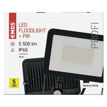 EMOS LED reflektor INOVO s pohybovým čidlem, 50 W, šedý, neutrální bílá ZS2742