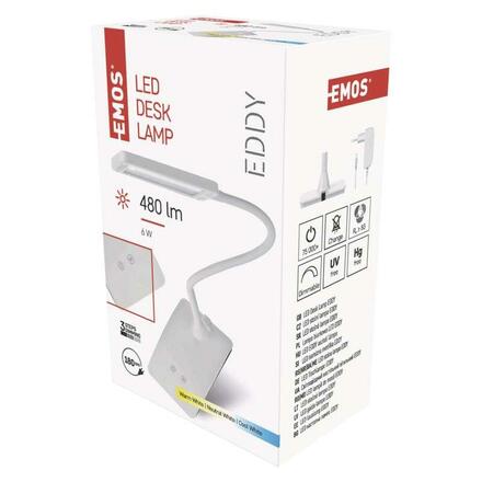 EMOS LED stolní lampa Eddy, bílá 1538150201