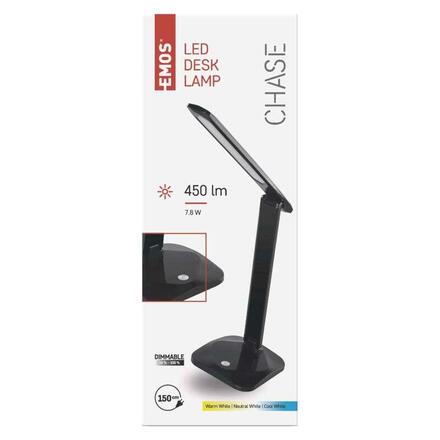 EMOS LED stolní lampa CHASE, černá Z7619B