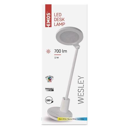 EMOS LED stolní lampa WESLEY, bílá Z7620W