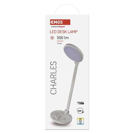 EMOS LED stolní lampa CHARLES, bílá Z7628W