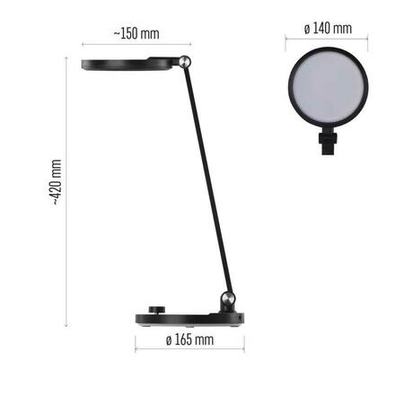 EMOS LED stolní lampa CHARLES, černá Z7628B