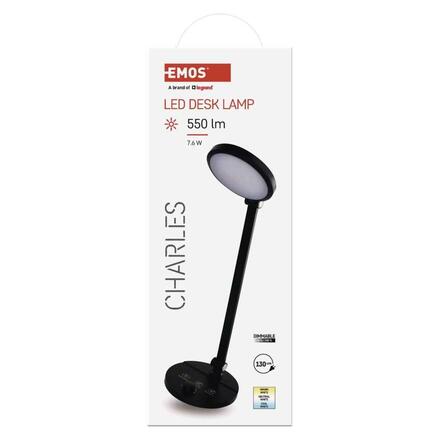 EMOS LED stolní lampa CHARLES, černá Z7628B