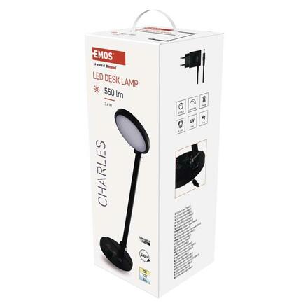 EMOS LED stolní lampa CHARLES, černá Z7628B