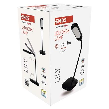 EMOS LED stolní lampa LILY, černá Z7629B