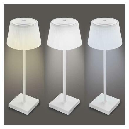 EMOS LED stolní lampa KATIE, nabíjecí, bílá Z7630W