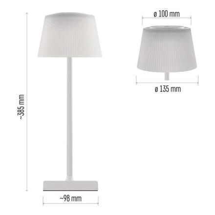 EMOS LED stolní lampa KATIE, nabíjecí, bílá Z7630W
