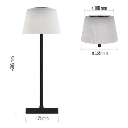 EMOS LED stolní lampa KATIE, nabíjecí, černá Z7630B