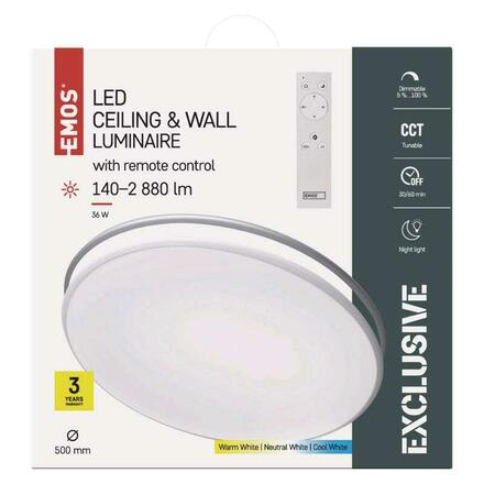 EMOS LED přisazené svítidlo, kruhové 36W, stmív. se změnou CCT ZM5166
