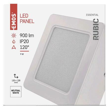 EMOS LED svítidlo RUBIC 12 x 12 cm, 9 W, neutrální bílá ZM6432