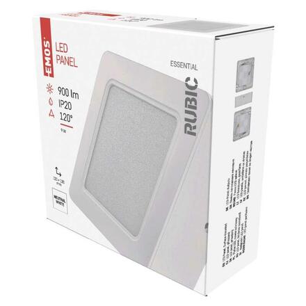 EMOS LED svítidlo RUBIC 12 x 12 cm, 9 W, neutrální bílá ZM6432