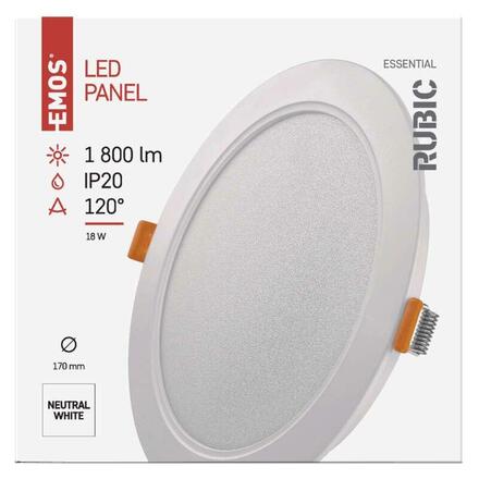 EMOS LED podhledové svítidlo RUBIC 17 cm, 18 W, neutrální bílá ZD1442