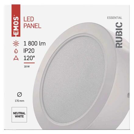 EMOS LED svítidlo RUBIC 17 cm, 18 W, neutrální bílá ZM5442