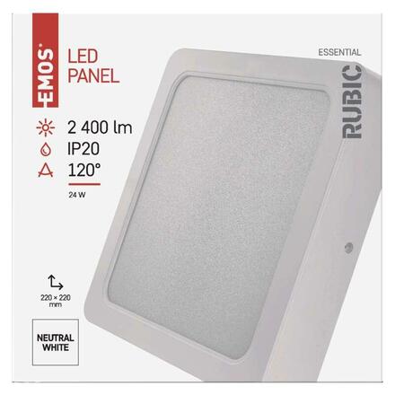 EMOS LED svítidlo RUBIC 22 x 22 cm, 24 W, neutrální bílá ZM6452