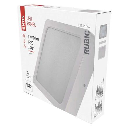 EMOS LED svítidlo RUBIC 22 x 22 cm, 24 W, neutrální bílá ZM6452