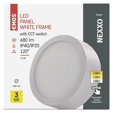 EMOS LED svítidlo NEXXO bílé, 12 cm, 7,6 W, teplá/neutrální bílá ZM5123