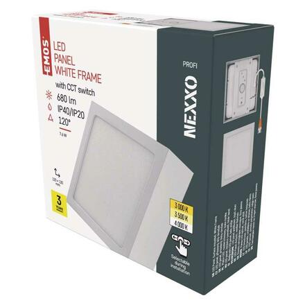 EMOS LED svítidlo NEXXO bílé, 12 x 12 cm, 7,6 W, teplá/neutrální bílá ZM6123