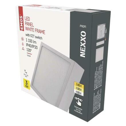 EMOS LED svítidlo NEXXO bílé, 17 x 17 cm, 12,5 W, teplá/neutrální bílá ZM6133