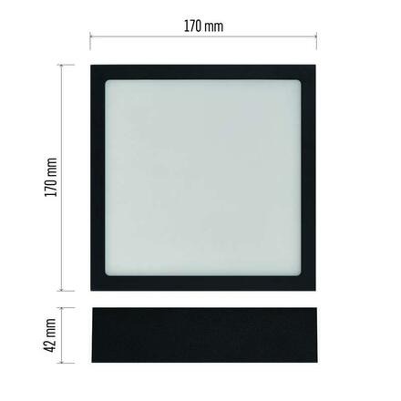 EMOS LED svítidlo NEXXO černé, 17 x 17 cm, 12,5 W, teplá/neutrální bílá ZM6333