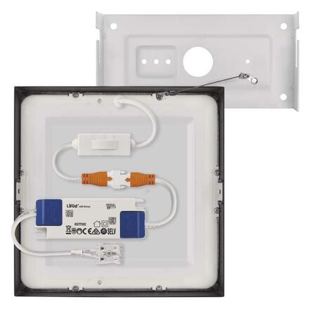 EMOS LED svítidlo NEXXO černé, 17 x 17 cm, 12,5 W, teplá/neutrální bílá ZM6333