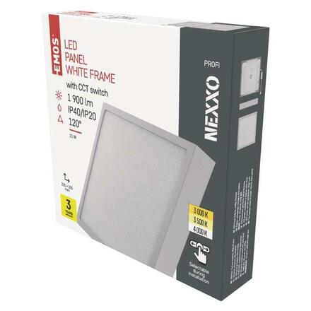 EMOS LED svítidlo NEXXO bílé, 22,5 x 22,5 cm, 21 W, teplá/neutrální bílá ZM6143