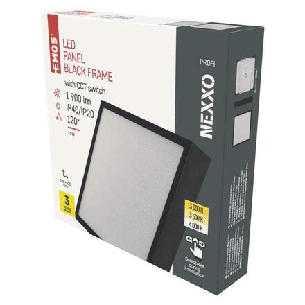 EMOS LED svítidlo NEXXO černé, 22,5 x 22,5 cm, 21 W, teplá/neutrální bílá ZM6343