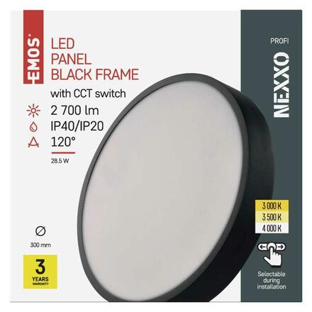 EMOS LED svítidlo NEXXO černé, 30 cm, 28,5 W, teplá/neutrální bílá ZM5353